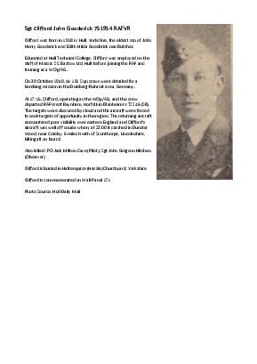 A preview of a PDF biography for Gooderick, Clifford John